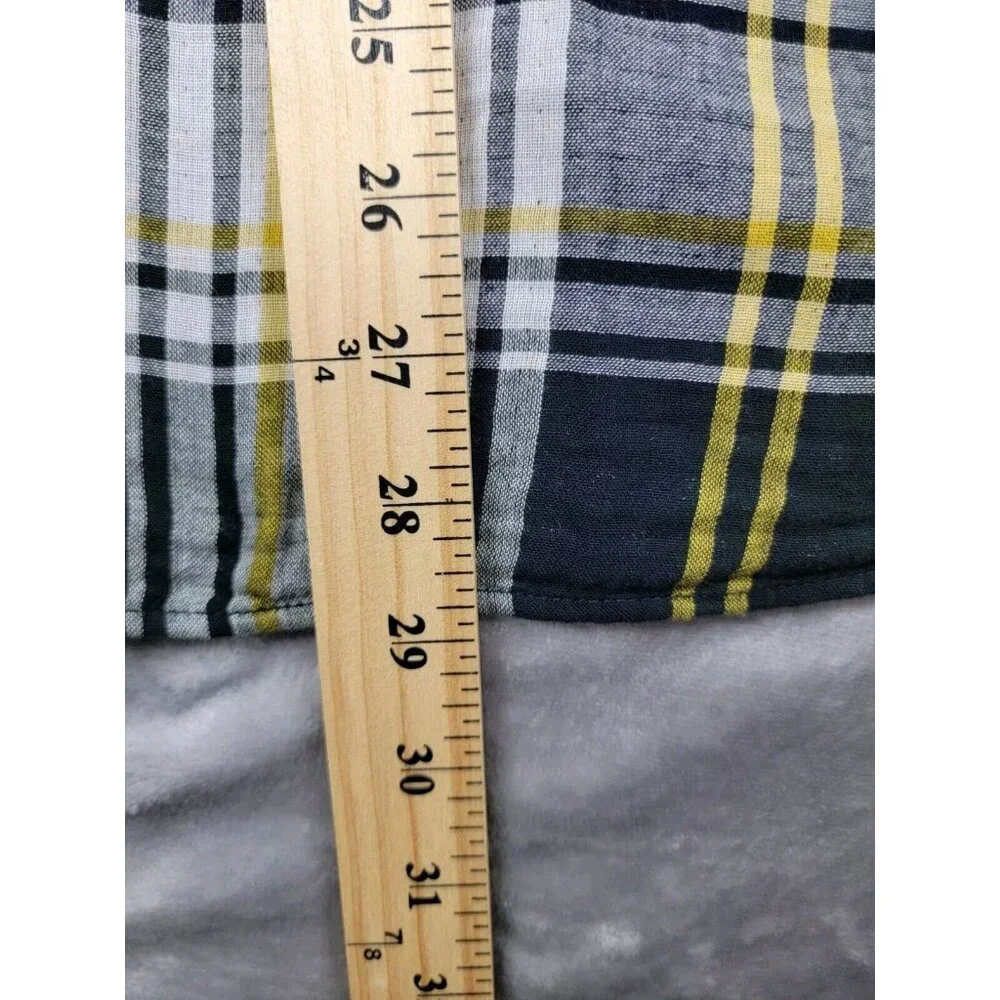 Banana Republic Men's Plaid Untucked Slim Fit lined long sleeve soft shirt Large